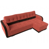 Угловой диван Марсель (микровельвет коралловый коричневый) - Изображение 1